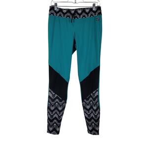 Olaian Excellent UV Protection 50+ Athletic Hiking Walking Blue/Black Leggings L